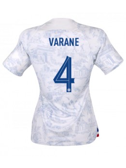 Frankrike Raphael Varane #4 Replika Borta Kläder Dam VM 2022 Kortärmad